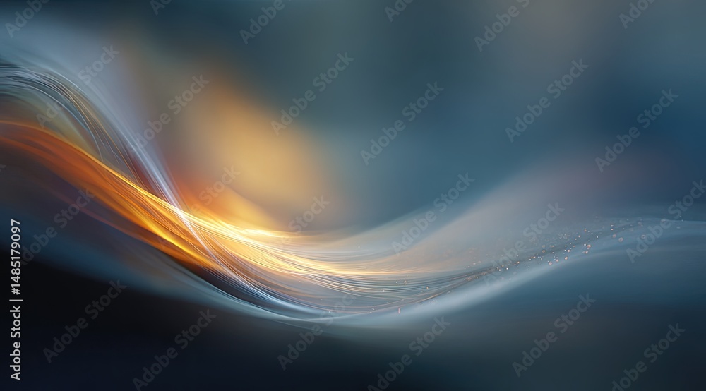 Poster abstract flowing forms of light and color