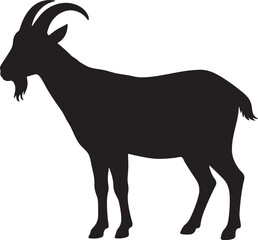 Goat silhouette vector on white background