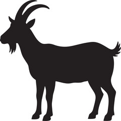 Goat silhouette vector on white background