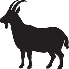 Goat silhouette vector on white background
