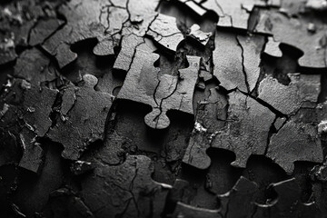 Jigsaw puzzle with pieces missing and broken. Business recovery concept