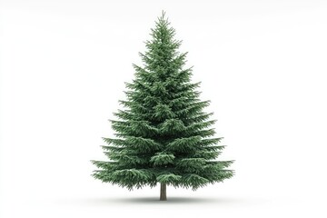 Fototapeta premium Full Christmas tree, isolated on white background