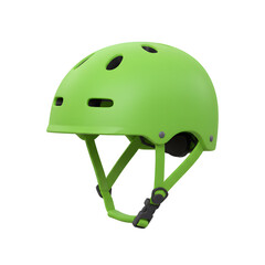 Lime green safety helmet for kids on transparent background