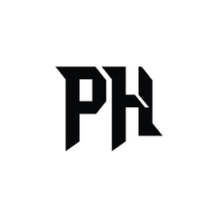 PH monogram logo design letter text name symbol monochrome logotype alphabet character simple logo