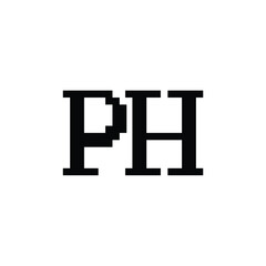 PH monogram logo design letter text name symbol monochrome logotype alphabet character simple logo