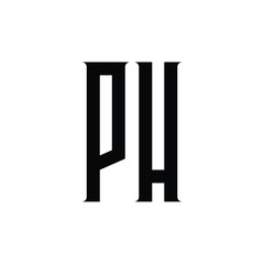 PH monogram logo design letter text name symbol monochrome logotype alphabet character simple logo