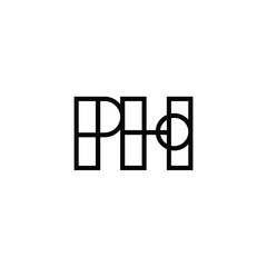 PH monogram logo design letter text name symbol monochrome logotype alphabet character simple logo