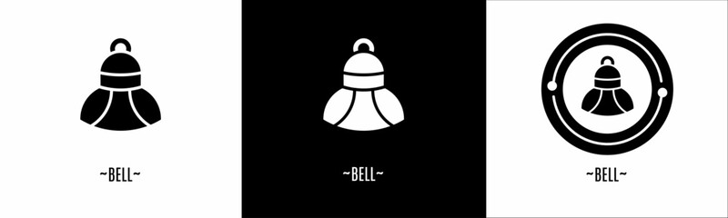 Bell logo set. Collection of black and white logos. Stock vector.