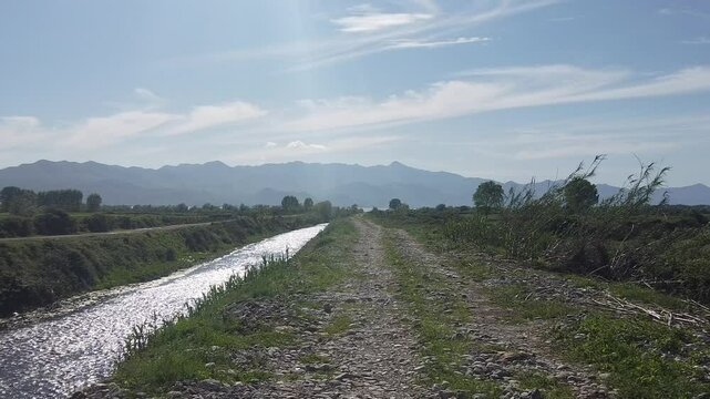panorama in Shkodra region , Albania