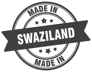 Made in Swaziland round sign. Made in Swaziland stamp.