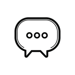 Fototapeta premium Isolated black and white speech bubble with three circles symbolizes communication and message concept