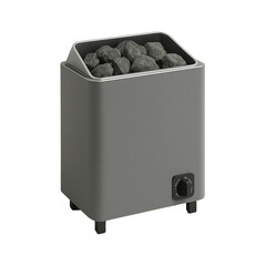 Wood burning sauna stove with hot stones