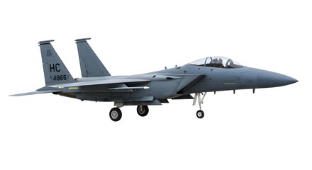F 15 fighter jet plane isolated on white background