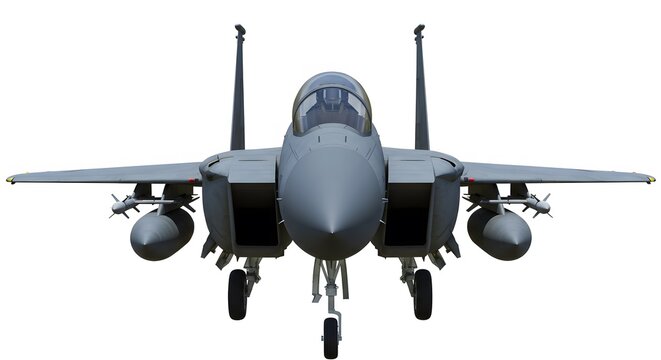 F 15 fighter jet plane isolated on white background