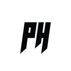 PH monogram logo design letter text name symbol monochrome logotype alphabet character simple logo