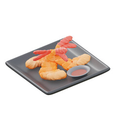 Asian Food 3D icon illustration