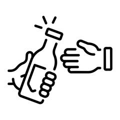 A linear style icon of wine