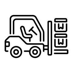 An outline style icon of forklift