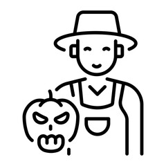 A line style icon of farmer