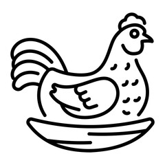 A line style icon of hen