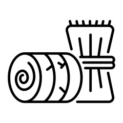 A line style icon of hay bale