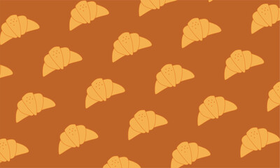 Obraz premium bakery theme pattern background. doodle croissant pattern For background, fabric, wallpaper, print, wrapping paper and other purpose. 