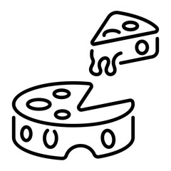 A line style icon of cheese