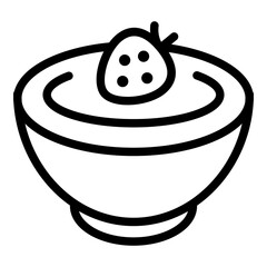 Yoghurt icon. Vector line icon