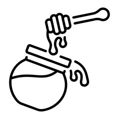 An outline style icon of honey
