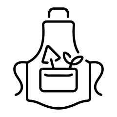 A line style icon of gardening apron