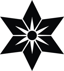 Flower Star Shaped Icon Vector Illustration