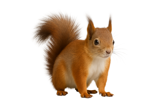 Side view of a red squirrel