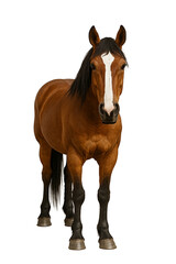Obraz premium Front view of a brown horse