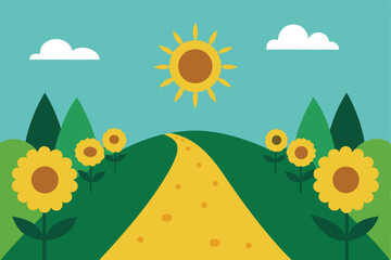 sunflower field and sunflowers