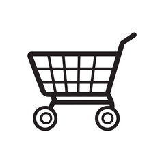 Isolated black shopping cart offers a simple yet effective minimalist design element for various applications