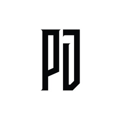 PJ monogram logo design letter text name symbol monochrome logotype alphabet character simple logo