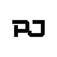 PJ monogram logo design letter text name symbol monochrome logotype alphabet character simple logo