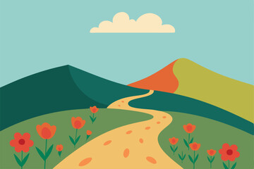 Obraz premium landscape with mountains and clouds