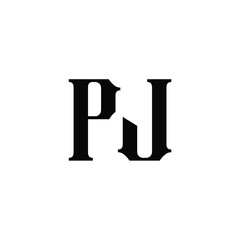 PJ monogram logo design letter text name symbol monochrome logotype alphabet character simple logo