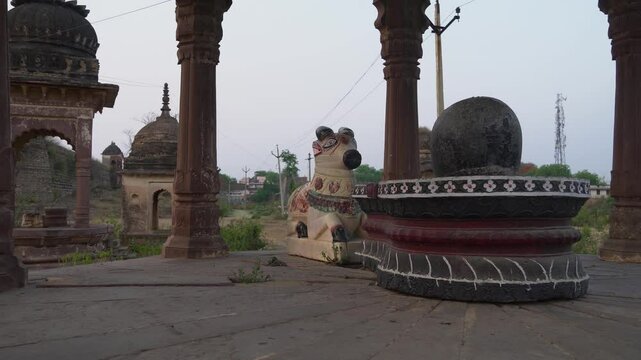 Purana Qila Excavation and Shiva Temple, Old Palace in Madhya Pradesh, India.