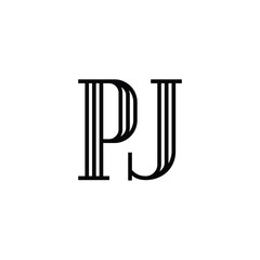 PJ monogram logo design letter text name symbol monochrome logotype alphabet character simple logo