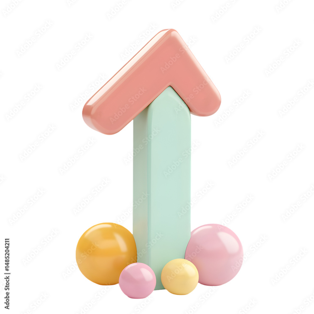 Aufkleber digitally rendered graphic design featuring a whimsical, upward-pointing house-shaped element. surro