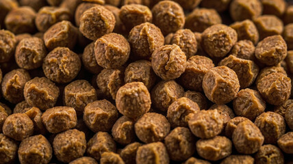 Pile of Brown Cubes: Textured Food Pellet Background