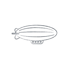 line vector illustration of an airship. hand drawn airship. side of an airship. airship flying