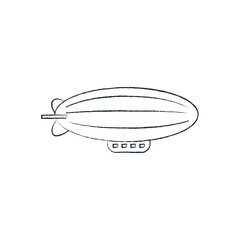 line vector illustration of an airship. hand drawn airship. side of an airship. airship flying