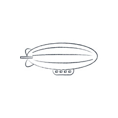 line vector illustration of an airship. hand drawn airship. side of an airship. airship flying