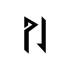 PJ monogram logo design letter text name symbol monochrome logotype alphabet character simple logo