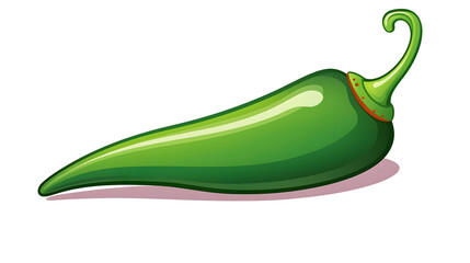 Colorful Jalapeno Pepper Cartoon Vector Illustration on White Background for Design Projects