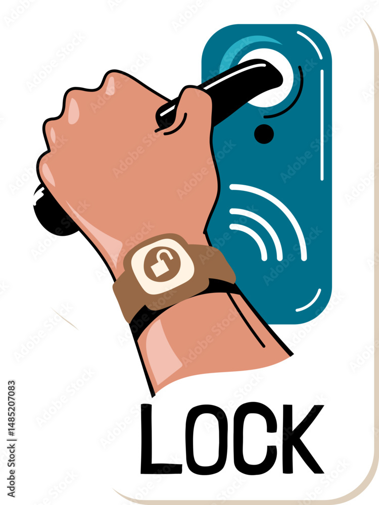 Aufkleber smart lock system secure access with wristband technology