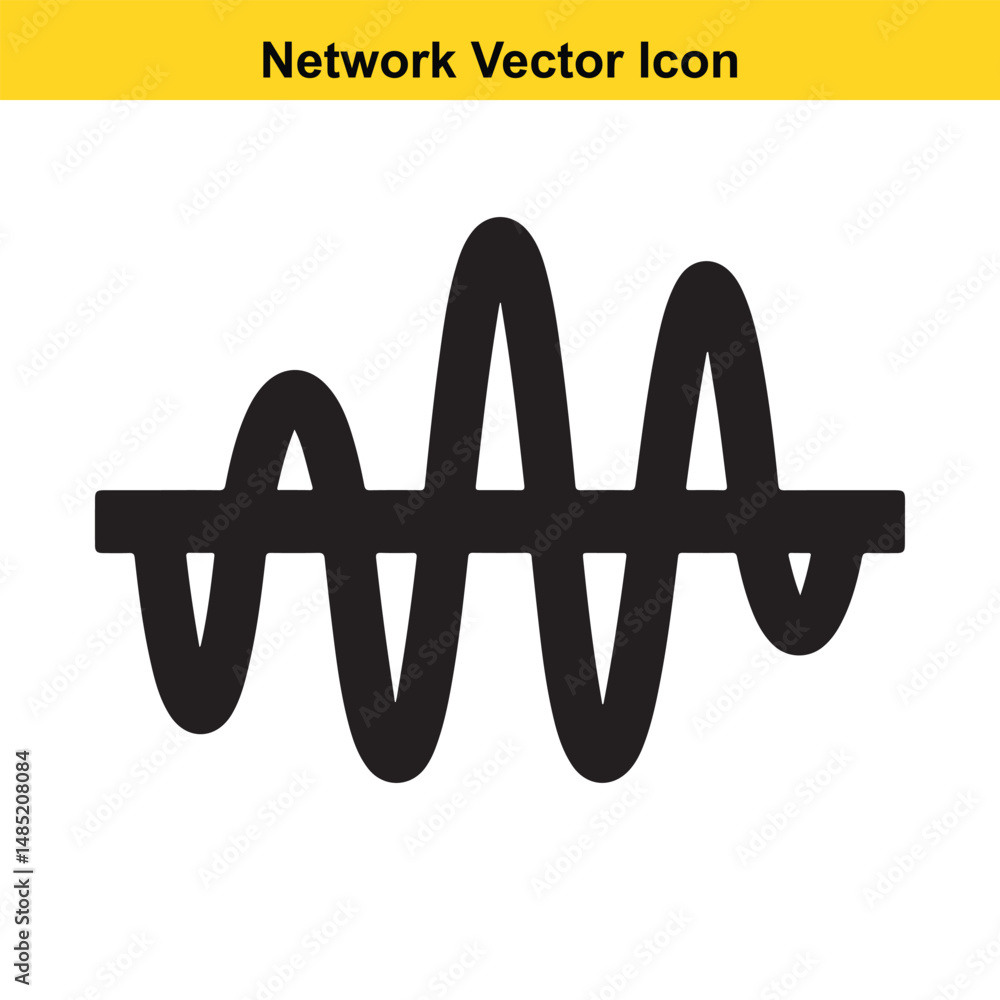 Poster oscillating waveform signal graph vector icon